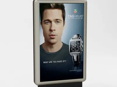 Advertising panel with 2 faces 01 3D model