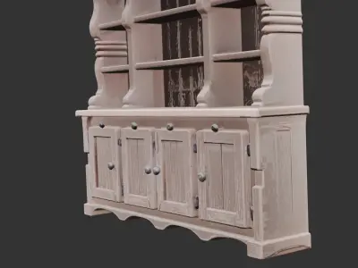 Medieval Kitchen Cupboard Low-poly 3D model