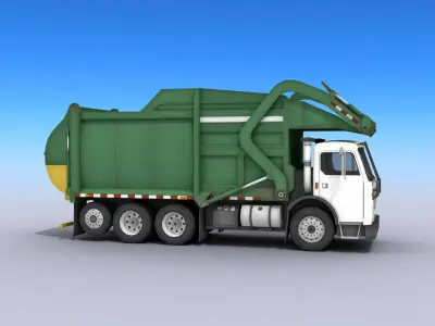 Garbage Truck Low-poly 3D model