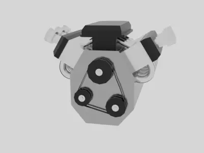 Cartoon Engine Hemi Low-poly 3D model