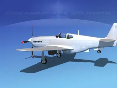 North American Mustang X Bare Metal 3D model