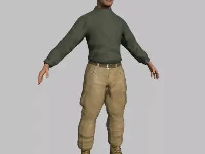 Rigged Sergeant - Maya Rig Low-poly 3D model