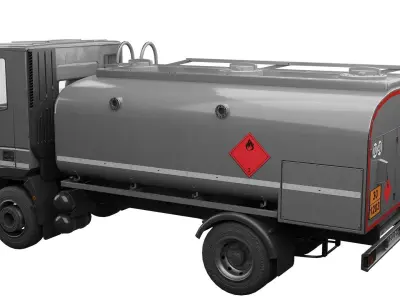 Iveco Eurocargo 100E18 2001 Tanker Truck Low-poly 3D model