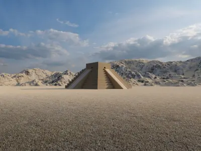 Zigurat ancient pyramid-Ziggurat Temple 3D model