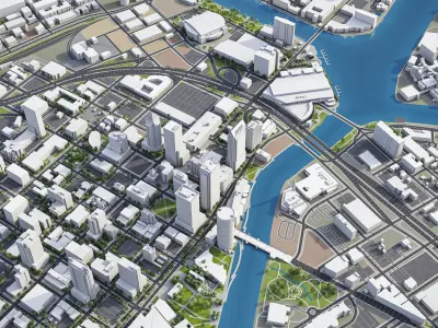 Tampa - 3D City Model Low-poly 3D model