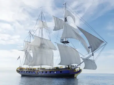 HMS Bounty Low-poly 3D model