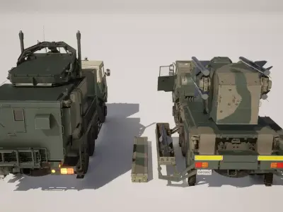 Rigged Japan Type 81 Tan-SAM System 3D model