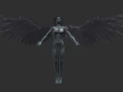 Clothed Harpy Low-poly 3D model