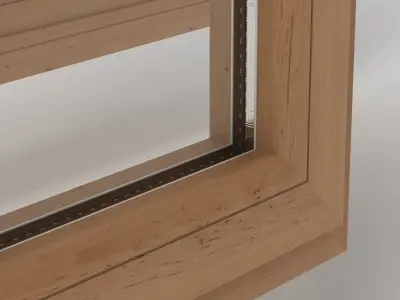 Windows 3 two wooden 3D model