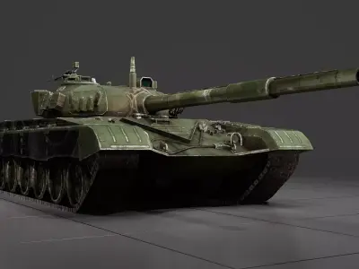 M-84-lowpoly-tank tank Low-poly 3D model