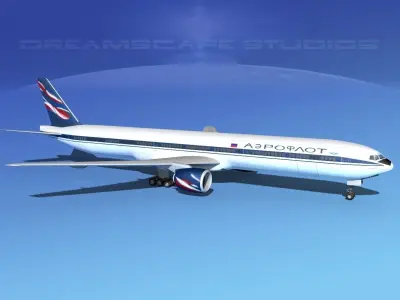 Boeing 777-300 Aeroflot 3D model
