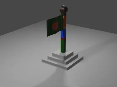 bangladesh flag Free low-poly 3D model