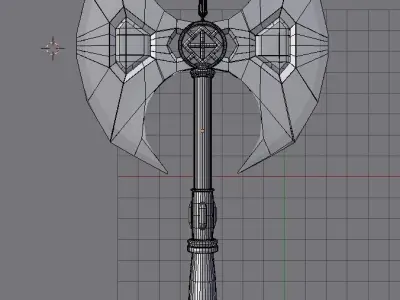 Fantasy Battle Axe Low-poly 3D model