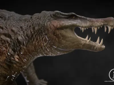 Kaprosuchus Low-poly 3D model