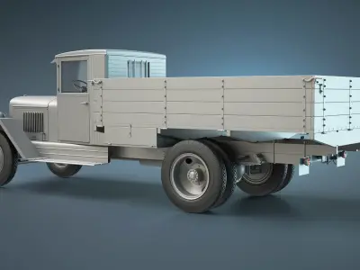 ZIS-5 Flatbed Truck High-Poly 3D model