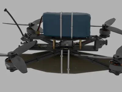 FPV kamikaze drone Low-poly 3D model