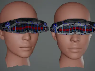 Sci fi Glasses Goggles 1 Low-poly 3D model