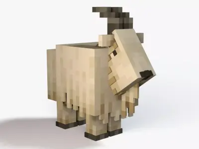 Minecraft Goat Low-poly 3D model