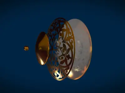 SHIELD ornate gold disc 3D model