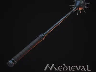 Medieval Morning Star Low-poly 3D model