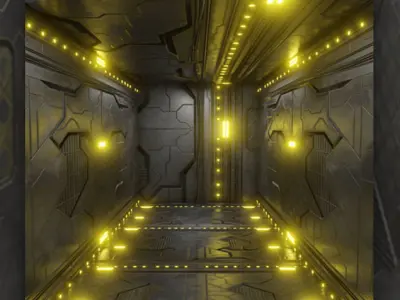Sci Fi Interiors Modular Low-poly 3D model