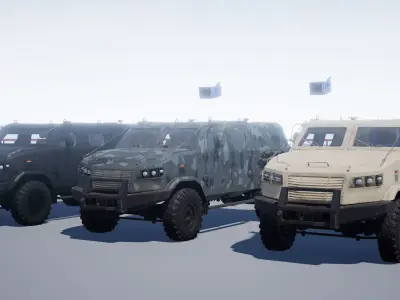 Armored Military Vehicle Low-poly 3D model