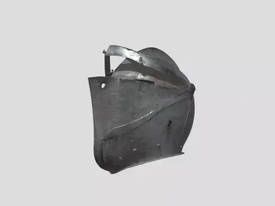 Steel Shoulder Armor Low-poly 3D model
