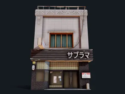 Japanese Style Shop Low-poly 3D model