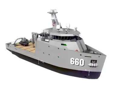 MILITARY  VESSEL  Low-poly 3D model