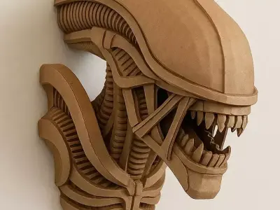 Xenomorph Cardboard Style 3D print model
