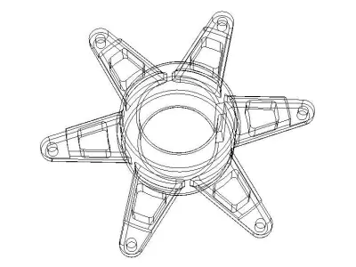 20 mm Kart Sprocket Support 3D model
