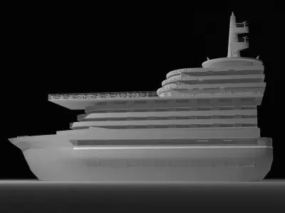 IMPRESSIVE 3D PASSENGER SHIP  Low-poly 3D model