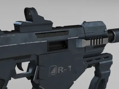 Semi-Automatic Shotgun MAS R1 Low-poly 3D model