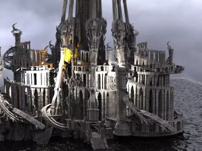 Art deco illusionist cityscape 2 3D model