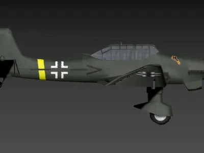 The image shows a 3D model of a military aircraft Low-poly 3D model