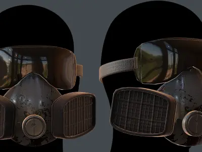 Gas mask helmet 3d model scifi Low-poly  Low-poly 3D model 541