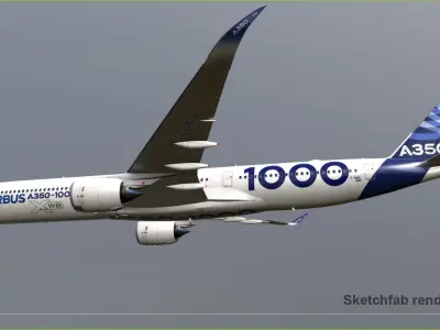 Airbus A350 1000 Home livery Low-poly 3D model