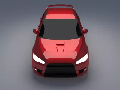 Red Car Free low-poly 3D model