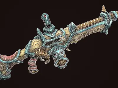 Dwarf assault rifle Low-poly 3D model