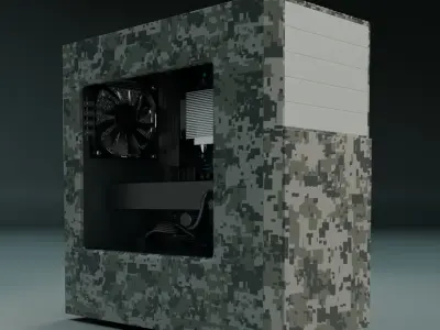 Desktop-PC Low-poly 3D model