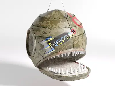 Swing chairarmy army pirania Ukrainian vyshyvanka Low-poly 3D model