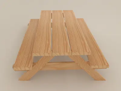 Picnic Bench Lowpoly Low-poly 3D model