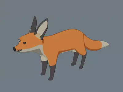 LOWPOLY FOX RIGGED MODEL Low-poly 3D model