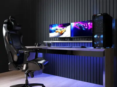 Gaming furniture set Free 3D model