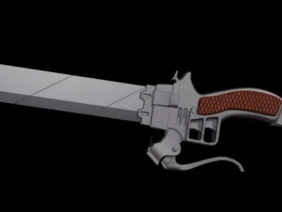 Attack on Titan Sword Low-poly 3D model