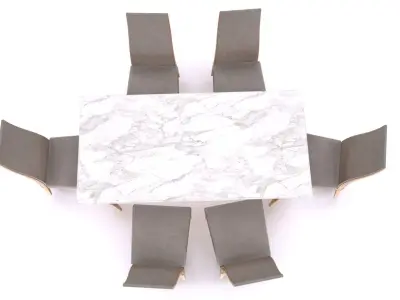 Dining table and chair Low-poly 3D model purchase