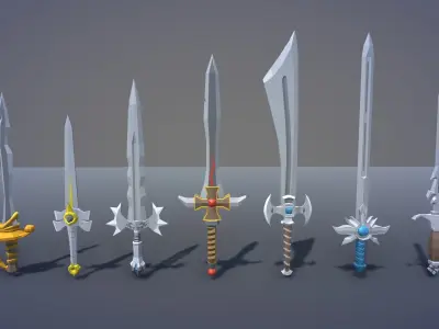 Free Low Poly Swords Free low-poly 3D model