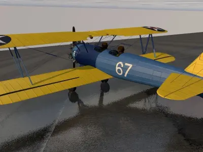 Boeing PT-17 Stearman or Kaydet - Model 75 3D model