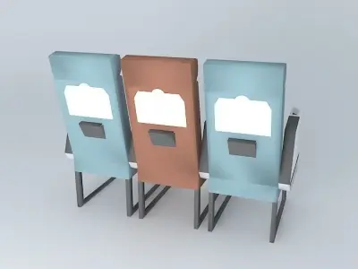 dfg three airplane seats - three airplane seats Free 3D model