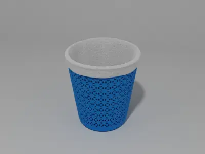 Blue Laundry basket With and Without Bag Free 3D model